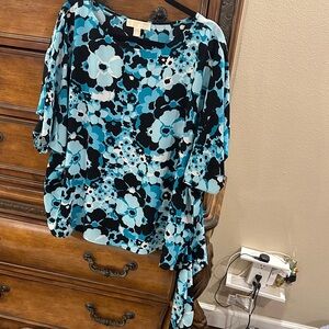 Michael Kors Blue Floral Women's Blouse
